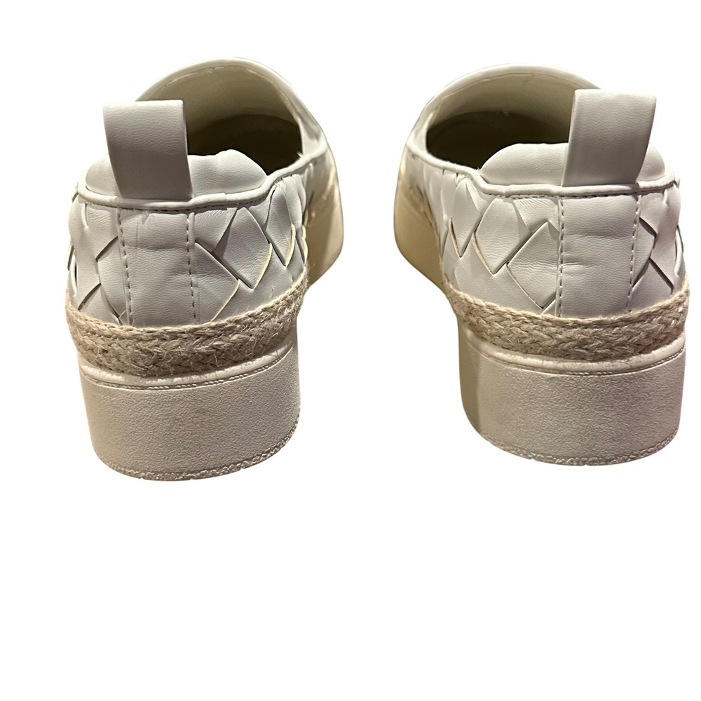 Franco Sarto Hydee Sneaker 9 White Woven Espadrille Platform Slip On Casual Boho - Picture 4 of 9